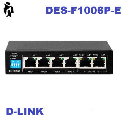 سوییچ 6 پورت POE دی-لینک مدل DES-F1006P-E