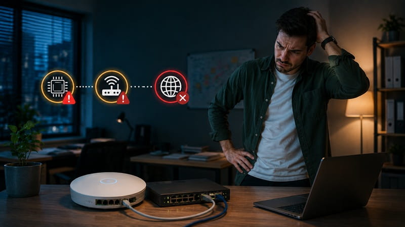 ضعف سخت‌افزاری یا Firmware قدیمی